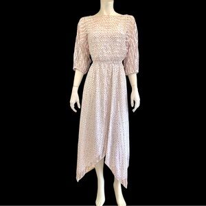 SHEER ROSEBUD Handkerchief Skirt Boho Dress / Vintage 70s 80s